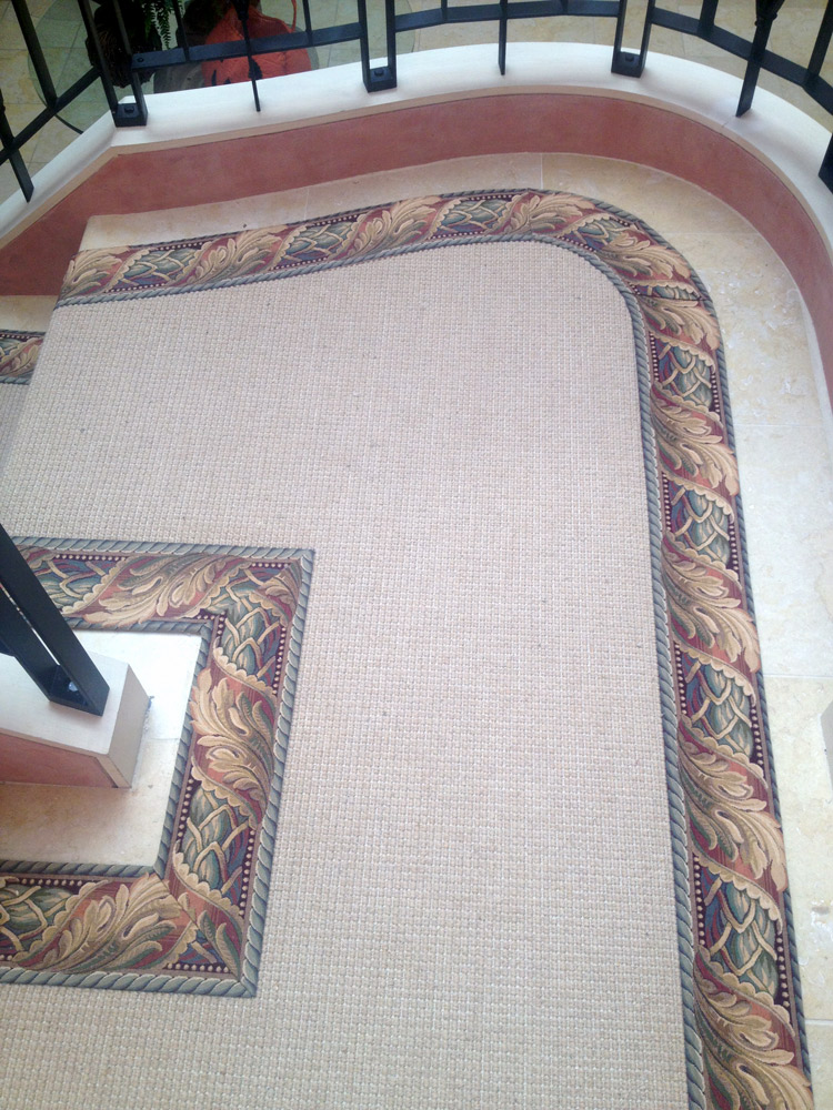 Shaped Staircase Landing Carpet Area with Acanthus Border