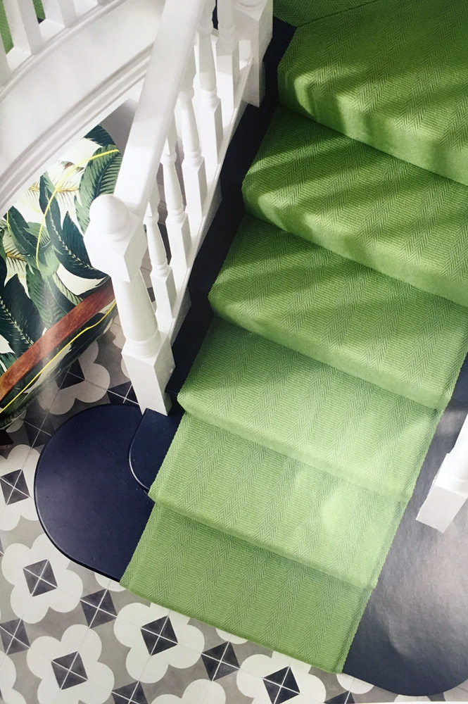 Contemporary Green Staircase Carpet