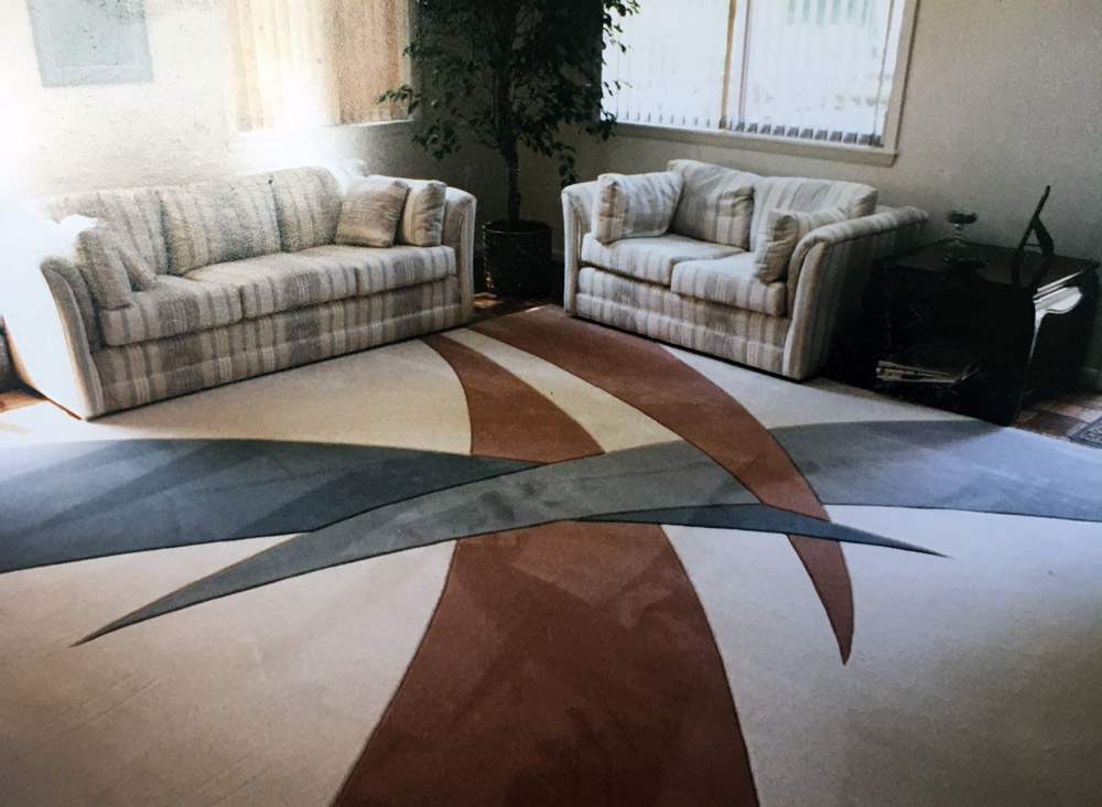 Carpet with Shapes for a Living Room or Waiting Area