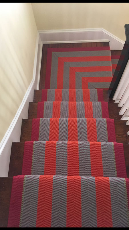 red striped runner stairs by Farsh