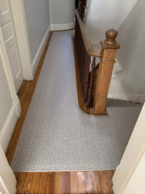 Grey Patterned Hallway and Staircase Carpet Runners