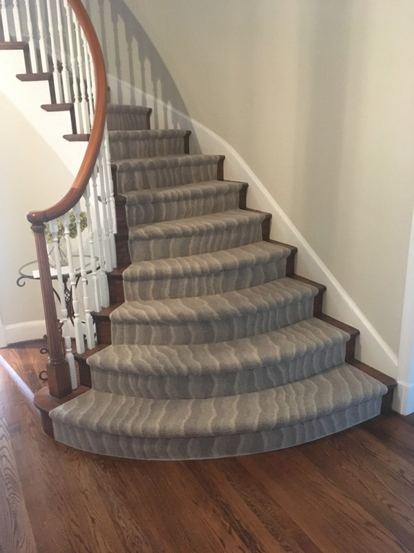 Grey Abstract Stripe Carpet Runner for Stairs by Farsh Carpets & Rugs