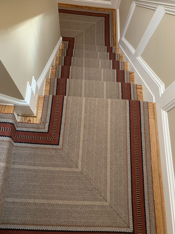 Striped Rug on Stairs and Landings